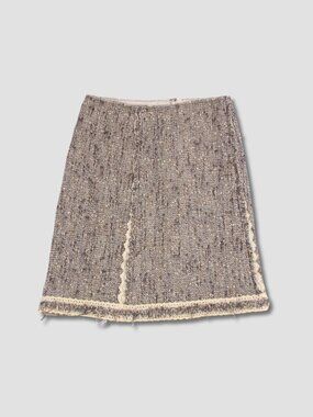 PRADA LIGHT GREY TWEED WOOL BLEND SKIRTS